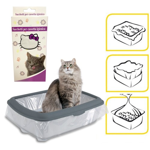 Sacchetti Igienici Per Lettiere O Cassetta Igienica Gatti 12 Buste